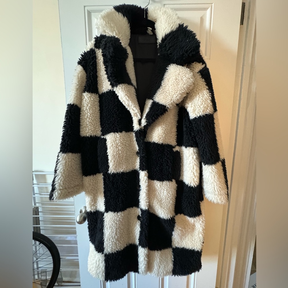 BLANKNYC Bold Move Black and White Checked Jacket